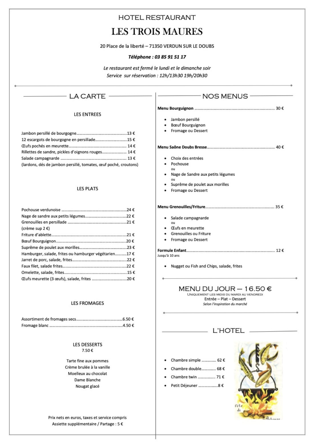 carte Les 3 Maures Verdun 2026